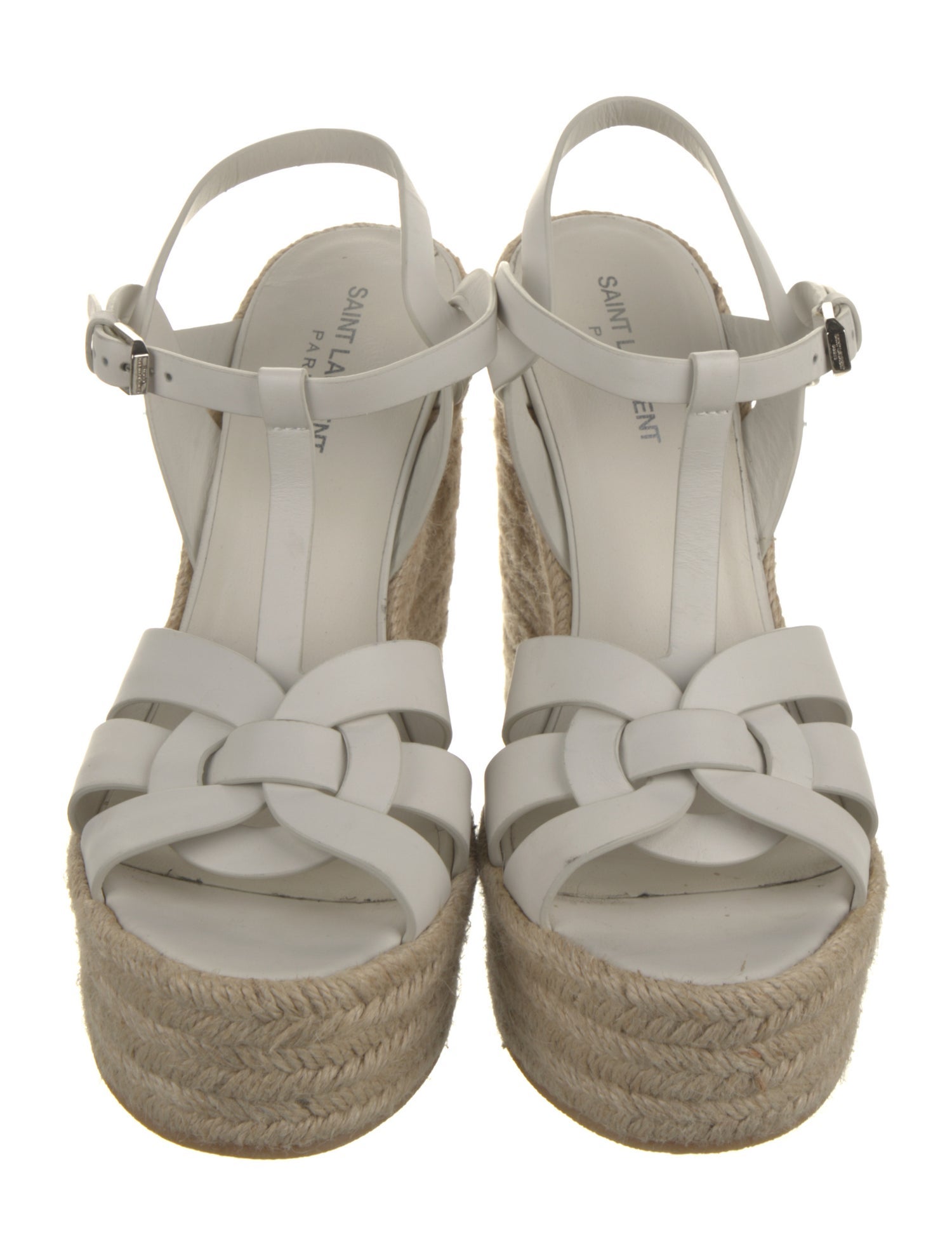 Saint Laurent Leather Braided Accents Espadrilles